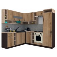 Bucatarie de Colt COSSY NEW ST. 200-230, Wenge / Decor K365